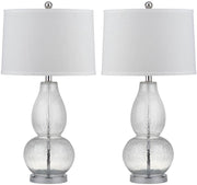 Lighting Collection Mercurio Double Gourd Blue and White Table Lamp, Set of 2