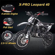 Leopard 40 Mini Dirt Bike, Gas Power 4 Stroke Pit Bike! Easy Pull Start, 10" Wheels!