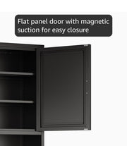 Tall Narrow Storage Cabinet 66.93" H Tall Bathroom Cabinet Metal Pantry Cabinets, 4 Adjustable Shelves for Kitchen, Home Office, Living Room, Dinning Room (20 inches Wide Black)