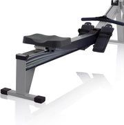 16-Level Dual-Rail Magnetic Rowing Machine, LCD Monitor, Wide Seat, Gray, 250 lb Capacity