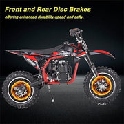 Leopard 40 Mini Dirt Bike, Gas Power 4 Stroke Pit Bike! Easy Pull Start, 10" Wheels!