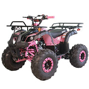 125cc ATV 4 Wheels Quad 125 ATV Quads with LED Lights, Big 19"/18" Tires! (Leaf Pink)