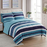 7 Piece Comforter Set Bag Solid Color All Season Soft Down Alternative Blanket & Luxurious Microfiber Bed Sheets, Marino, Queen (Pack of 4, 28 Count Total)