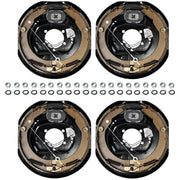 TrailerSupplies 12"x2" Electric Trailer Brake Kit, 4-Pack Self-Adjusting Assemblies for 7,000 lb Axles, Replaces, 5 Bolt Mount, Fits 15"-17.5" Wheels