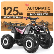 125cc ATV - Gas Quad, Automatic-Reverse, Army Pink, 3125XR8-U2