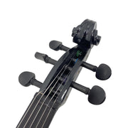 Electric Violin 4/4 Full Size Solid Wood Silent Violin Set for Adults Beginner Practice Electric Fiddle with Ebony Fittings Hard Case & Bow(5 String Black)