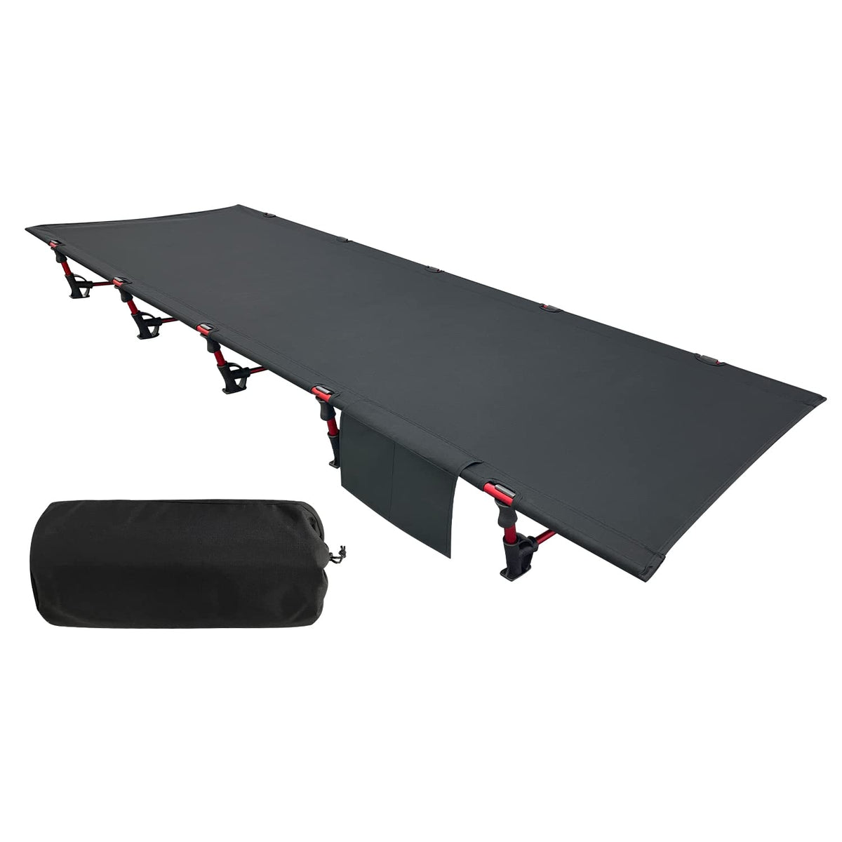 Portable Camping Cot Sleeping Cot Ultralight Backpacking Cot Bed for Outdoor Hiking Travel Beach Mountaineering (Black)