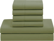 7 Piece Comforter Set Bag Solid Color All Season Soft Down Alternative Blanket & Luxurious Microfiber Bed Sheets, Sage, Queen (Pack of 4)