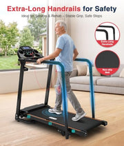 Treadmill for Seniors with Long Handrails-0–2% Incline