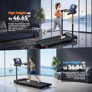 Foldable Treadmill, 15% Auto Incline, 300 lb, 8.8MPH, Heart Rate