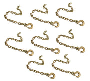 8 Pack 3/8" x 36" Trailer Safety Chains with Clevis Grab Hooks & Safety Clip | Grade 70 Binder Towing Trailer Chain