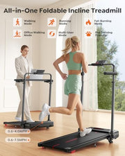 Walking Pad with 6% Incline, 2.5HP Treadmill, 0.6-3.8 MPH, 300 lbs