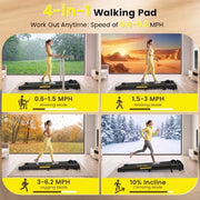 Walking Pad with Incline, 6.2 MPH Walking Pad Treadmill with Double Frame, Easy Read Full Screen LED Display, Low Noise 2.75HP Brushless Drive, Walking Pad Under Desk 350 LBS Weight Capacity