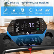 Walking Pad with 12% Auto Incline & Handle Bar, Foldable Treadmill