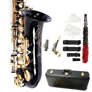 Alto Saxophone Drop E Brass Sax Full Kit for Student Beginner, Black