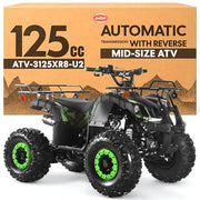 125cc ATV - Gas Quad, Automatic-Reverse, Army Green, 3125XR8-U2