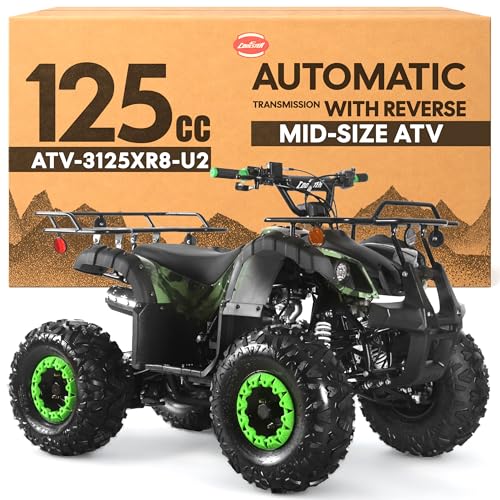 125cc ATV - Gas Quad, Automatic-Reverse, Army Green, 3125XR8-U2