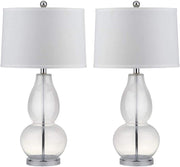 Lighting Collection Mercurio Double Gourd Blue and White Table Lamp, Set of 2