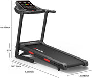 Treadmill for Home, Folding Treadmill with 15% Auto Incline,3.0HP Folding Treadmill with App,12 Workout Programs, Max 8.7 MPH Running Machine, 300 LBS Capacity
