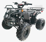 125cc ATV for Youth Sports Utility Gas Sports ATV with Reverse Led Lights Matching Rims Youth Quad Big Tires 18/19 inch Wheels (Black)