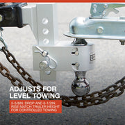 12000 lb Adjustable Dual-Ball Hitch with Hook Slot