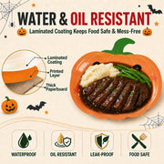 72pcs Halloween Pumpkin Tableware Set, Disposable Black Orange Paper Dessert Plate with Forks and Napkins for Halloween Party Supplies, Serves 24