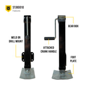 7000 lb Side-Wind Drop-Leg Trailer Jack with Footpad