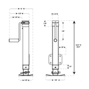 7000 lb Side-Wind Drop-Leg Trailer Jack with Footpad