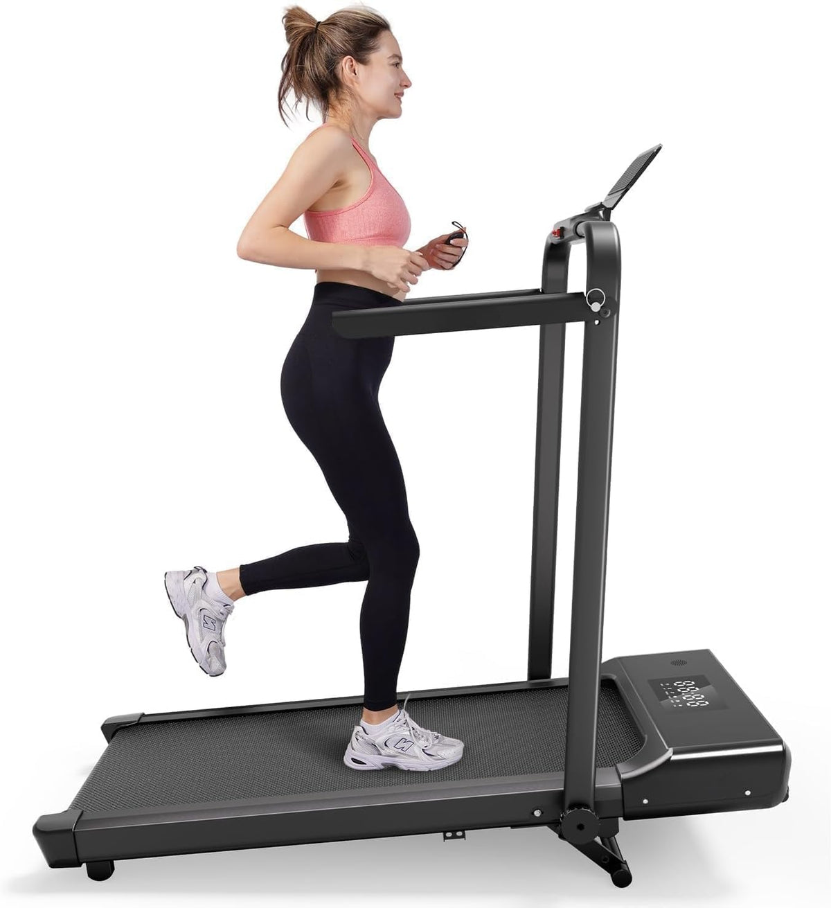 3.0HP Walking Pad Treadmill with LED Display & Remote APP – Handle Bar, 300 LBS Capacity, Portable Under-Desk Design for Home Use