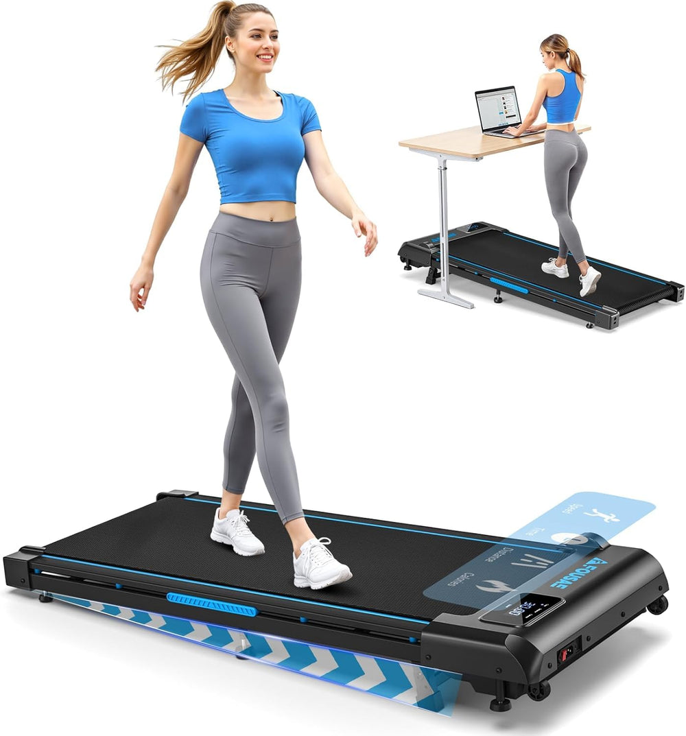 Walking Pad, 6.2MPH Under Desk Walking Pad with 10% Incline, Treadmills for Home with Double Frame, 2.75HP Brushless Drive Treadmill, 12 HIIT Programs, Remote Control, 350LBS Capacity