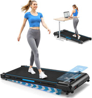 Walking Pad, 6.2MPH Under Desk Walking Pad with 10% Incline, Treadmills for Home with Double Frame, 2.75HP Brushless Drive Treadmill, 12 HIIT Programs, Remote Control, 350LBS Capacity