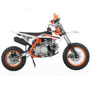 110cc Dirt Bike, Gas Powered Pit Bike with Automatic Transmission, Electric Start, 12"/10" Tires(Orange)