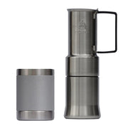 Café, Portable Coffee Maker, Portable Espresso Machine, Compact Camping Coffee Maker, Stainless Steel Travel Coffee Maker with Camping Coffee Cup, Reusable, 12 oz