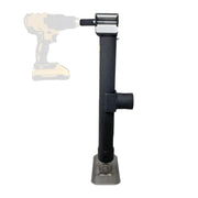 JX5 Side Mount Trailer Jack – 5,000 LB Capacity with Drill-Powered Crank, Pipe Mount Bracket, Drop Leg, Footplate, and Wrinkle Black Powder Coating