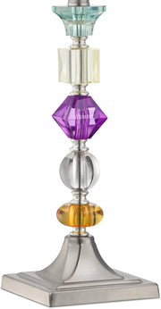 25 1/2" High Brushed Nickel Table Lamps Set of 2 Stacked Acrylic Gem