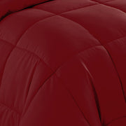 7 Piece Comforter Set Bag Solid Color All Season Soft Down Alternative Blanket & Luxurious Microfiber Bed Sheets, Red, Twin (Pack of 4, 28 Count Total)