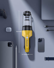 Handheld Vacuum Cordless 1.1 Pounds Car Vac 10000PA Hand Held Vacuums 4-in-1 Hand Vac Cordless Rechargeable HEPA Filter Large Capacity Dust Cup for Car Office Home Pets Hair (Yellow)
