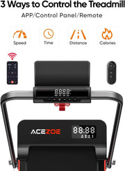 Walking Pad with 10% Incline & Dual LED Display,4 in 1 Foldable Treadmill for Home Small Office, Compact Under Desk Treadmill with Handle bar,APP & Remote, 300 lbs Capacity