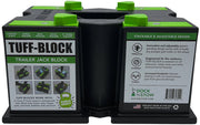 TUFF-BLOCK by Trailer Jack Blocks for RV Camper, 5th Wheel, Boat | Works w/Any Tongue Jack, Post, Scissor Stabilizer or Foot (Round or Square) | Stand Supports 10,000 lbs | Set of Four (4)