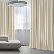 Extra Wide Plush Velvet Blackout Curtains (1 Panel) 100W X 84L, Diva Cream