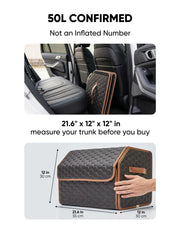 Foldable Trunk Organizer for Car Storage - Collapsible Auto Trunk Organizer With Lid - Trunk Organization (21.6 inch, Hexy)