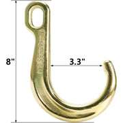 Heavy Duty Towing Rope with J Hooks 2 Pack, 8 Inch Recovery Hooks, Galvanized Tow Chain Safety Hook for Wrecker, Breakdown Car Trailer Transport