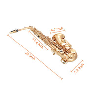Student Alto Eb E-flat SAX Saxophone Gold Lacquer SAX Beginners Kit with Case, Reeds, Mouth Piece, Soft Cleaning Cloth and Rod, Gloves