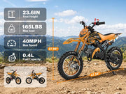 50cc Kids Dirt Bike,2Stroke Gas Dirt Bike for kids8-14,Orange,2026 Upgraded