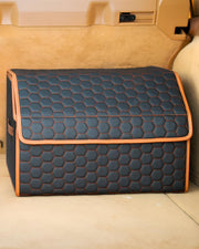 Foldable Trunk Organizer for Car Storage - Collapsible Auto Trunk Organizer With Lid - Trunk Organization (21.6 inch, Hexy)