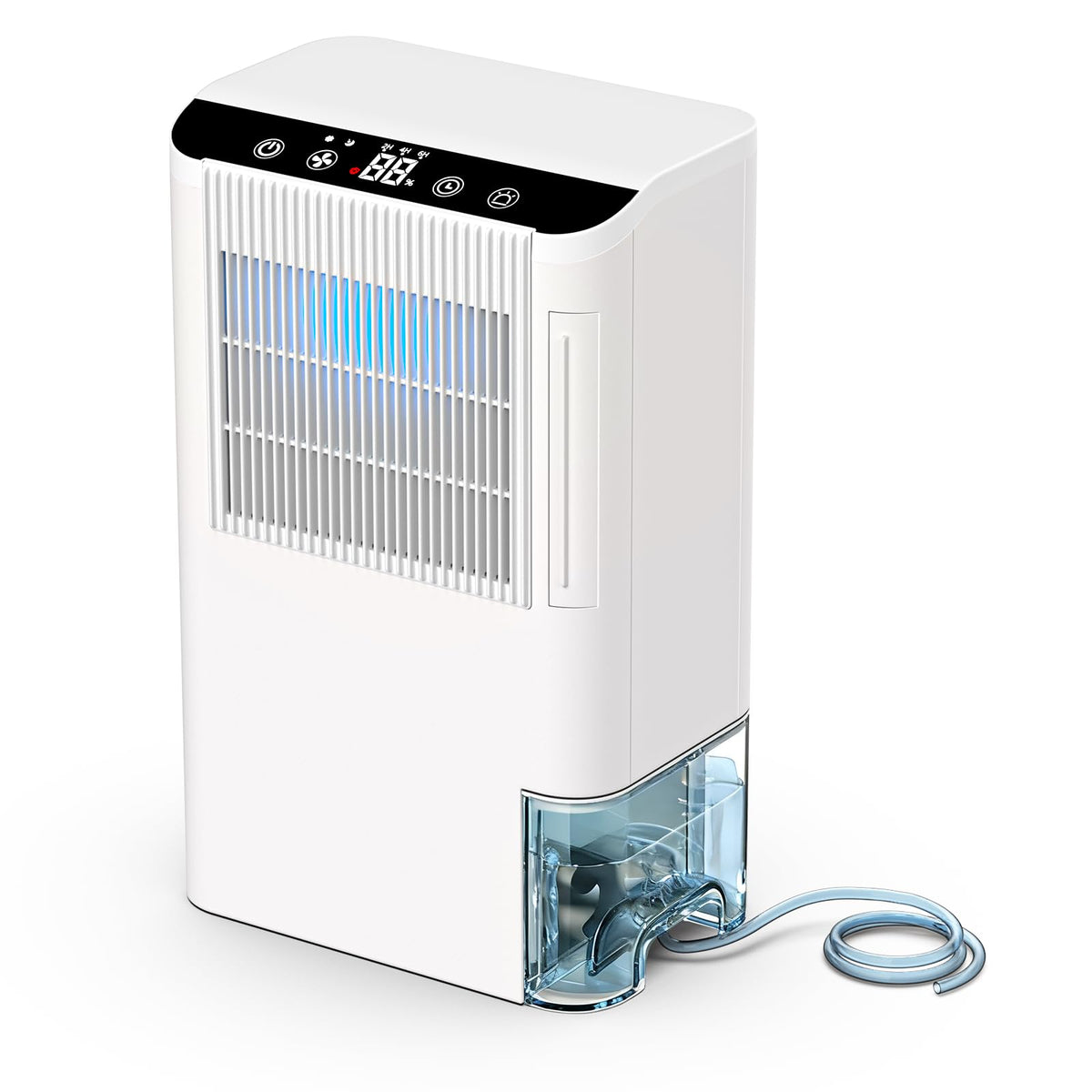 Dehumidifiers for Home, 2000 Sq.Ft Small Dehumidifier with 3.3ft Drain Hose, 2.5L Tank, Timer Sleep Mode, Portable Dehumidifier for Basement, Bedroom, Bathroom (Floral White)