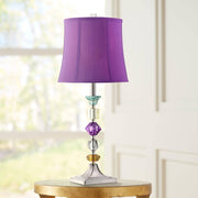 25 1/2" High Brushed Nickel Table Lamps Set of 2 Stacked Acrylic Gem