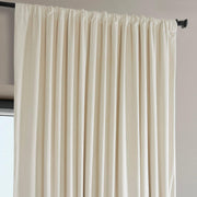 Extra Wide Plush Velvet Blackout Curtains (1 Panel) 100W X 84L, Diva Cream