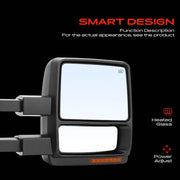 Pair (2) Towing Mirrors with Power Glass