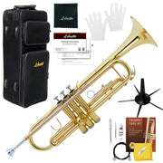 Gold Lacquer Bb Trumpet Set, Rose Brass Leadpipe